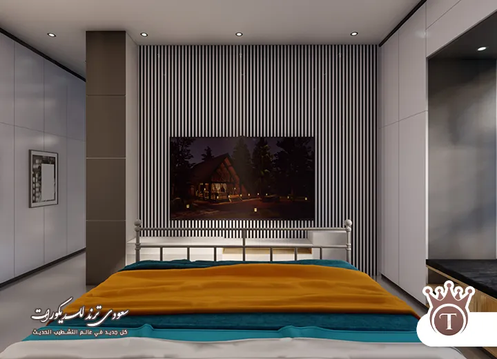 ديكور تلفزيون خشب - مشاريع الدهانات والديكورات في الرياض