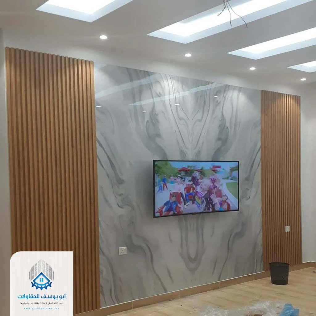 ديكورات شاشات بديل الخشب والرخام حي النرجس في الرياض