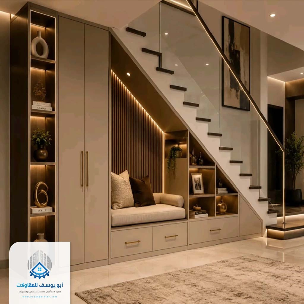 عمل ديكور تحت الدرج حي الياسمين